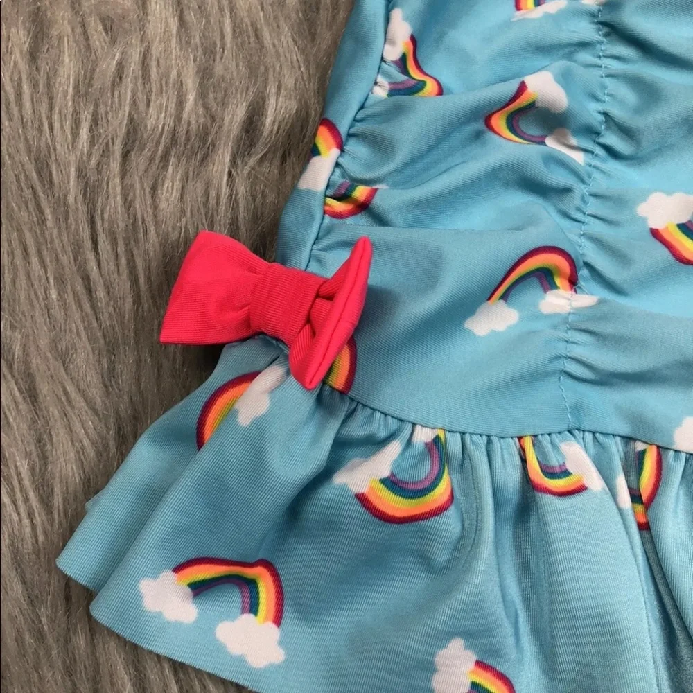 Cat Jack Baby Girls Blue Rainbow Swimsuit 18m